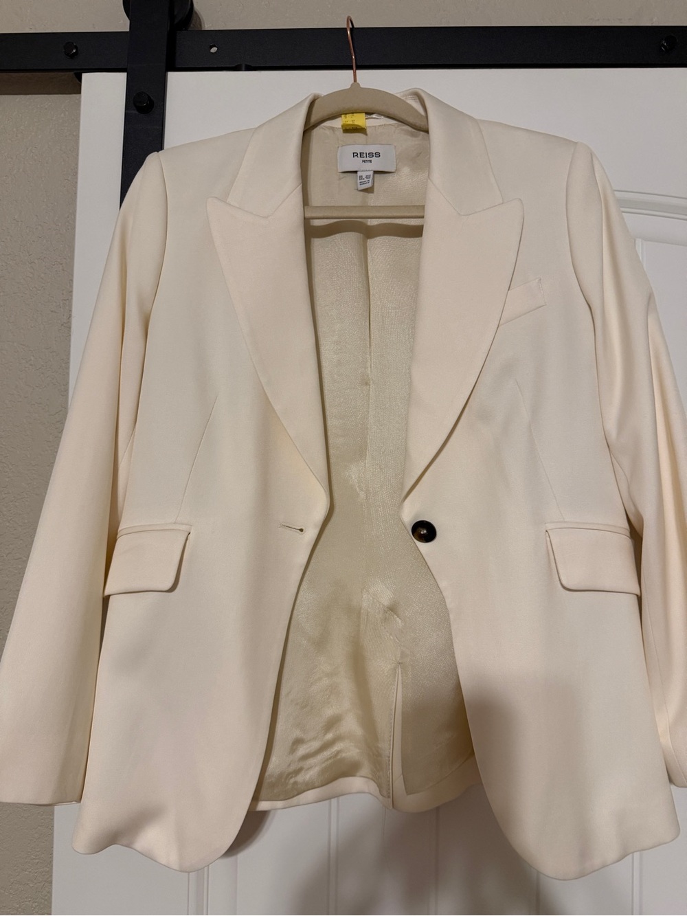Reiss Millie Petite Single-Breasted Tailored Blazer Cream US 10P NWT Condition - Picture 6 of 6